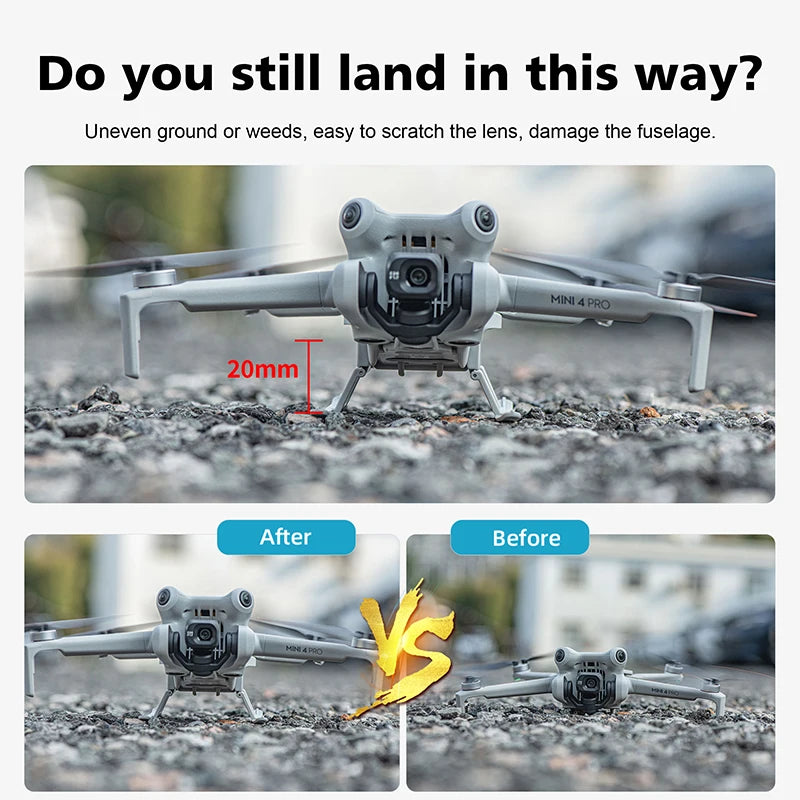 For DJI Mini 4 Pro Propeller Guard, do you still land in this way? Uneven ground or weeds, easy to scratch