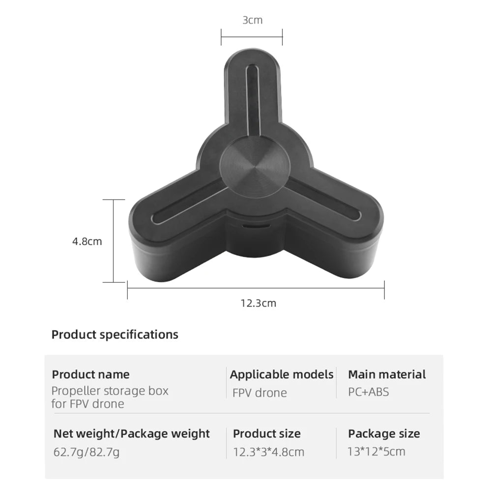ABS Plastic Propeller, 12*12*5cm Package size Package size 62.7g/82.7g 12.3