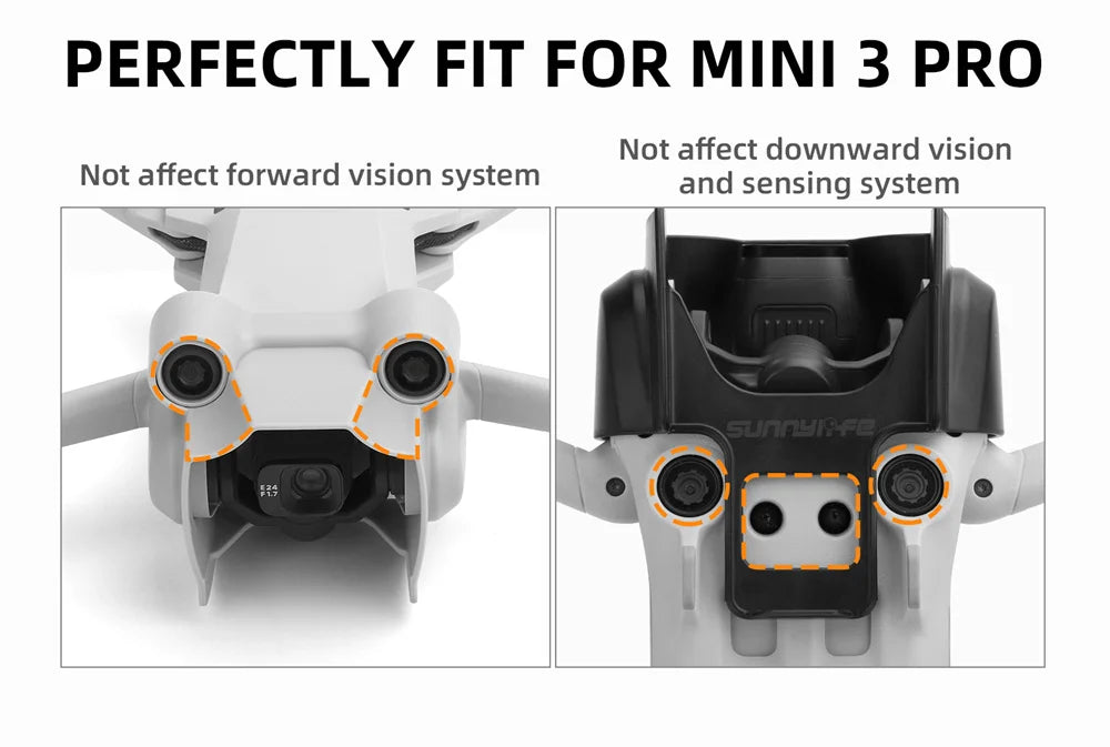 For DJI Mini 3 Pro Lens Cap Sunshade Protector Cover Lens Hood Anti-glare Sunhood Gimbal Case Guard Drone Fixer Accessories 29 PERFECTLY FIT FOR MINI 3 PRO Not affect downward vision Not affect forward vision