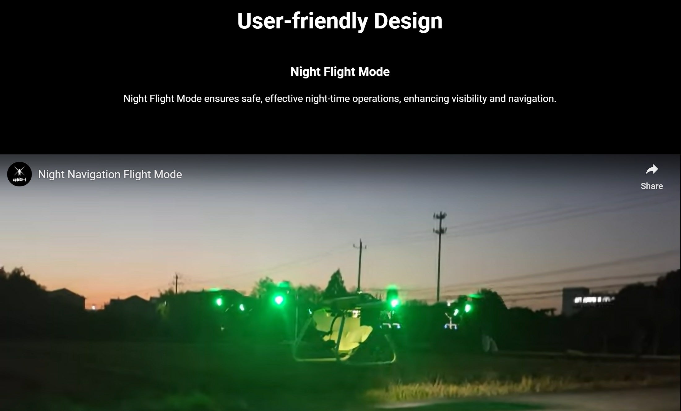 H160 Landwirtschaftsdrohne – 8 Achsen 72L 82L Spray / 80KG Spread X8 Motor Skydroid H12 14S 42000mAh Batterie Agri Drone 17 H160 Agricultural Drone, opldeh Night Flight Mode ensures safe; effective night-time operations,