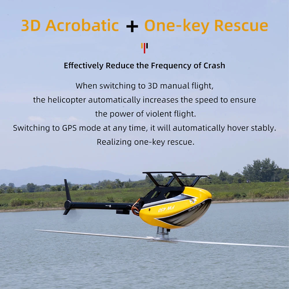 Fly Wing FW450L V2.5 RC Hubschrauber – Fernbedienung RTF FBL 3D GPS APP Automatische Rückkehr mit H1 Flugsteuerungssystem 6CH Hubschrauber für Erwachsene 21 Fly Wing FW450L V2.5 RC Helicopters, 3D Acrobatic One-key Rescue Effectively Reduce the Frequency of Crash