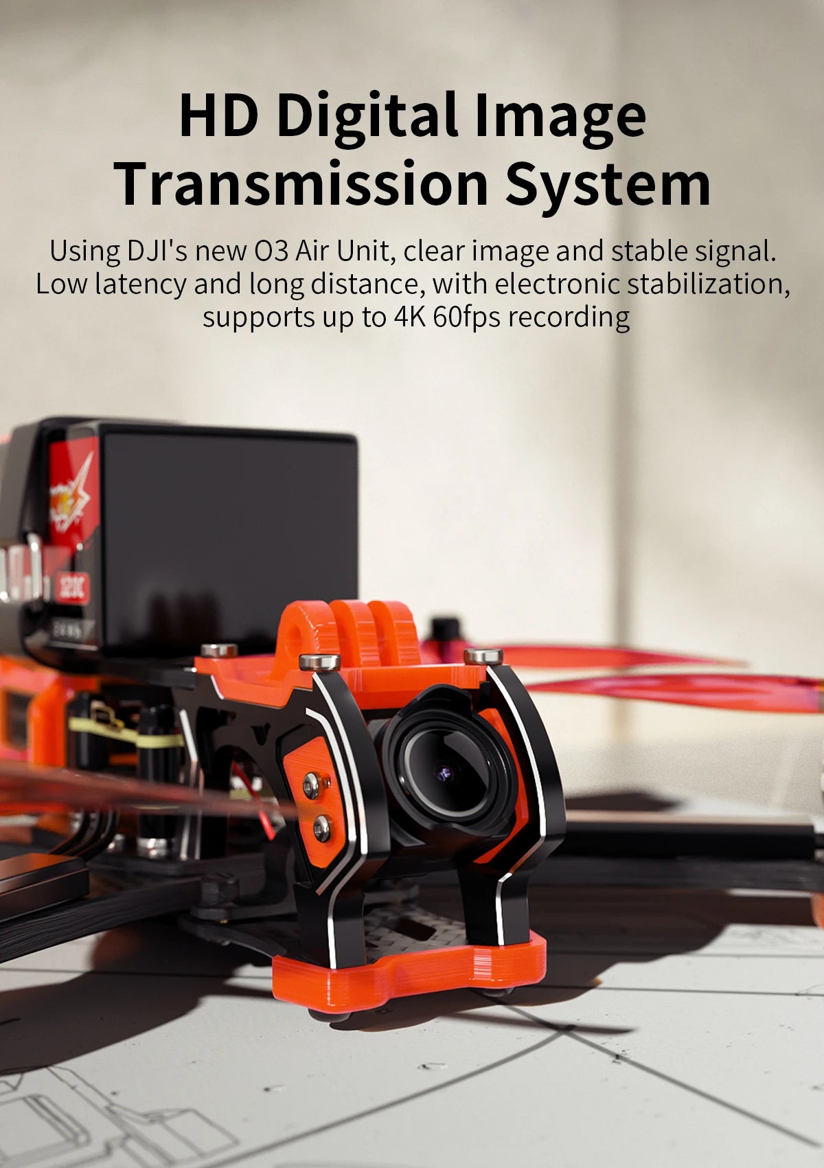 GEPRC New MARK5 HD O3 Freestyle FPV Drone, low latency and long distance, with electronic stabilization, supports up to 4K 60f