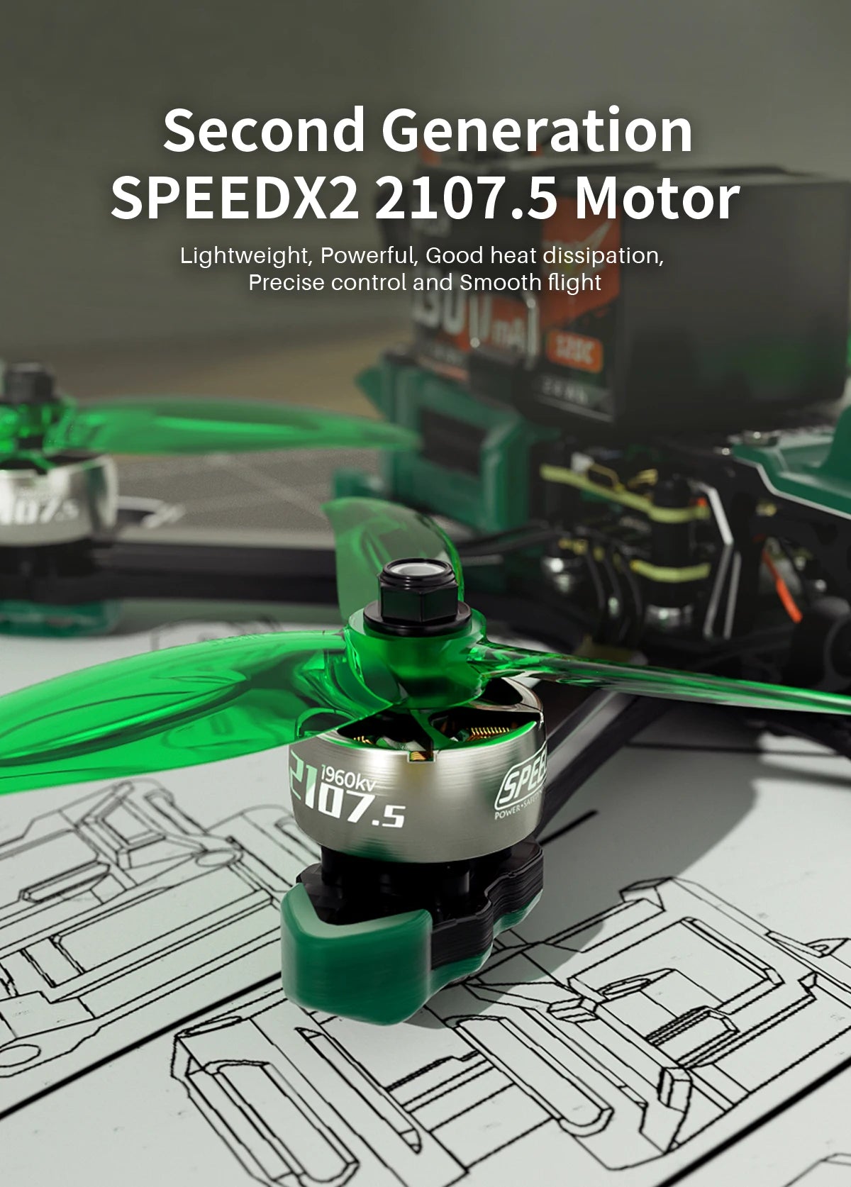 GEPRC New MARK5 HD O3 Freestyle FPV Drone, SPEEDX2 2107.5 Motor Lightweight; Powerful; Good heat diss