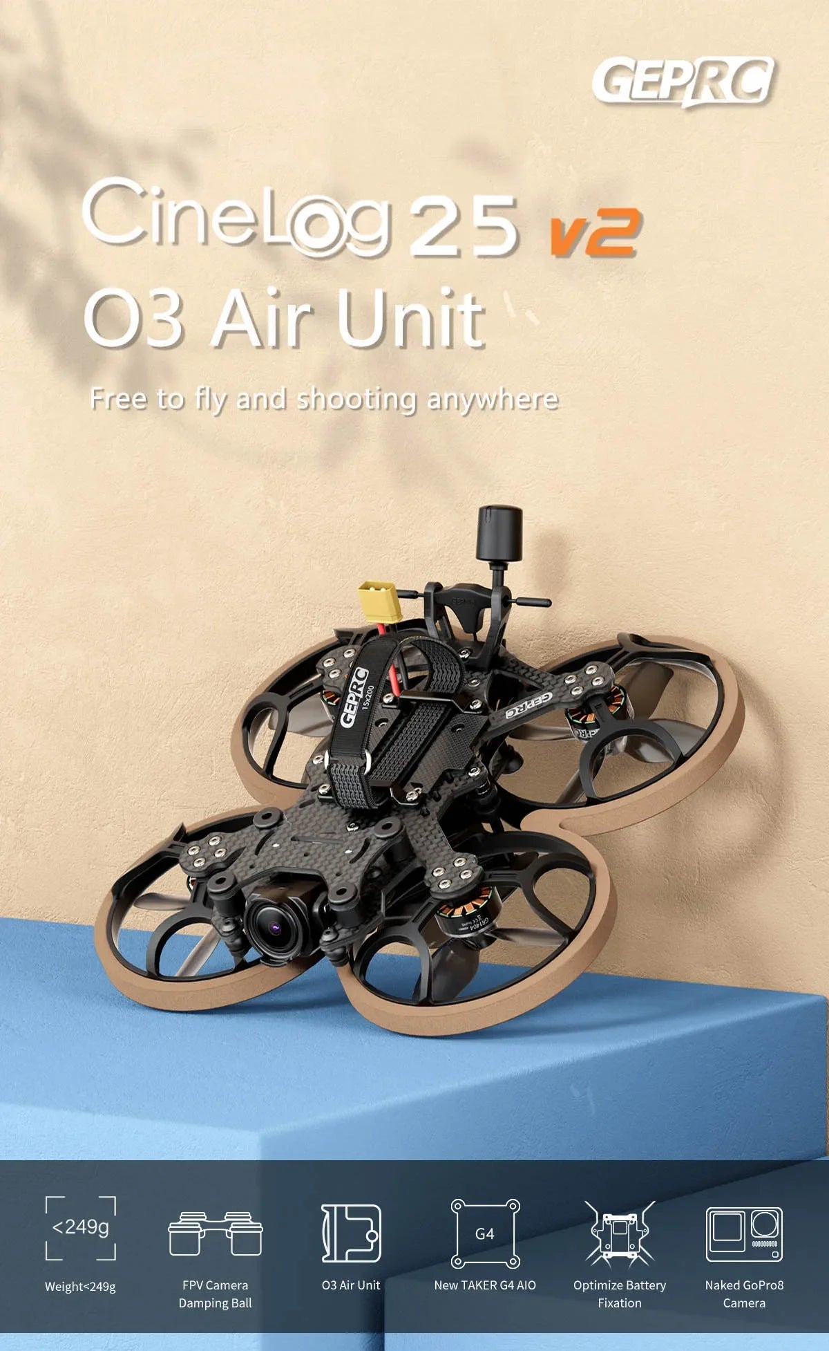 GEPRC Cinelog25 V2 HD Wasp FPV, GEPRC Cinelog25 V2 HD