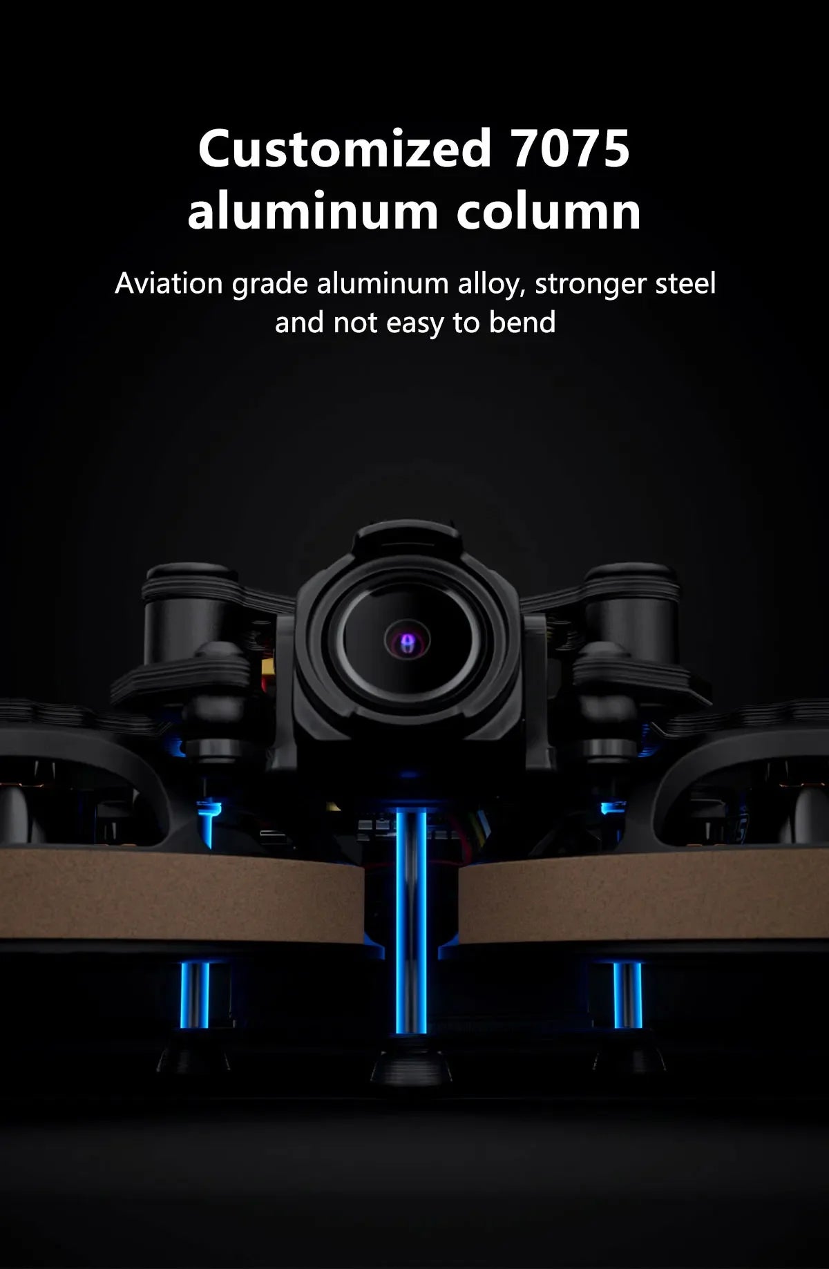 GEPRC Cinelog25 V2 HD Wasp FPV, Customized 7075 aluminum column Aviation grade aluminum alloy, stronger steel and not easy to