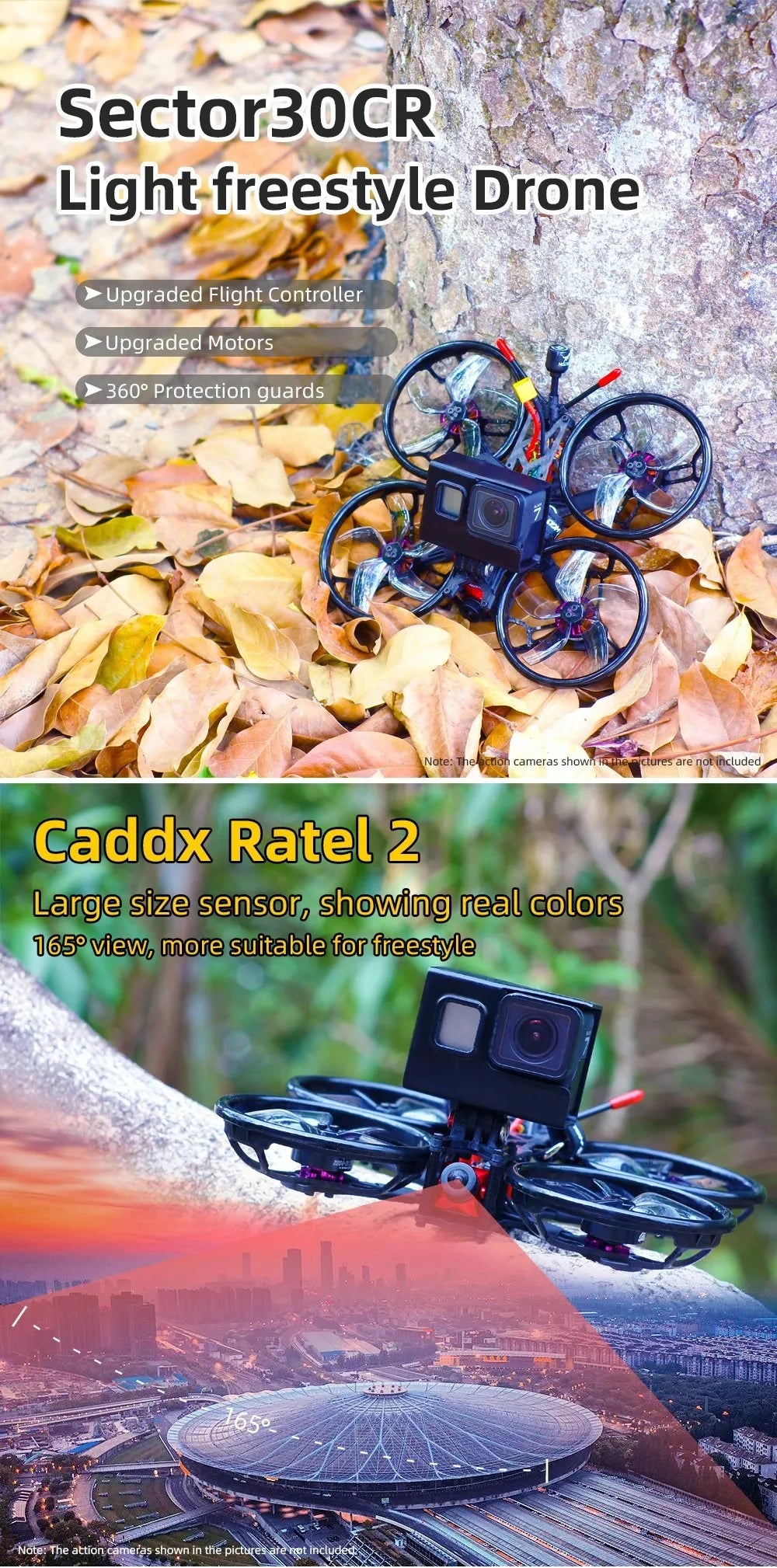 HGLRC Sector30CR – 3'' FPV Freestyle / Cinewhoop Sector150 aktualisiert – analoge Version für RC FPV Quadcopter Freestyle Drohne 7 HGLRC Sector30CR - 3'' FPV, HGLRC Sector30CR, 1652vew, more suitable for freestyle Nate The attion cameras shown in the