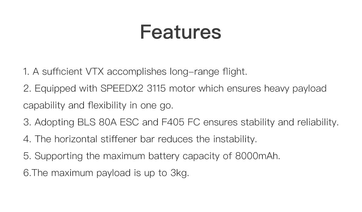 GEPRC MARK4 LR10 5.8G 1.6W Long Range 10inch FPV, VTX2 3115 motor ensures heavy payload capability and flexibility in one go 