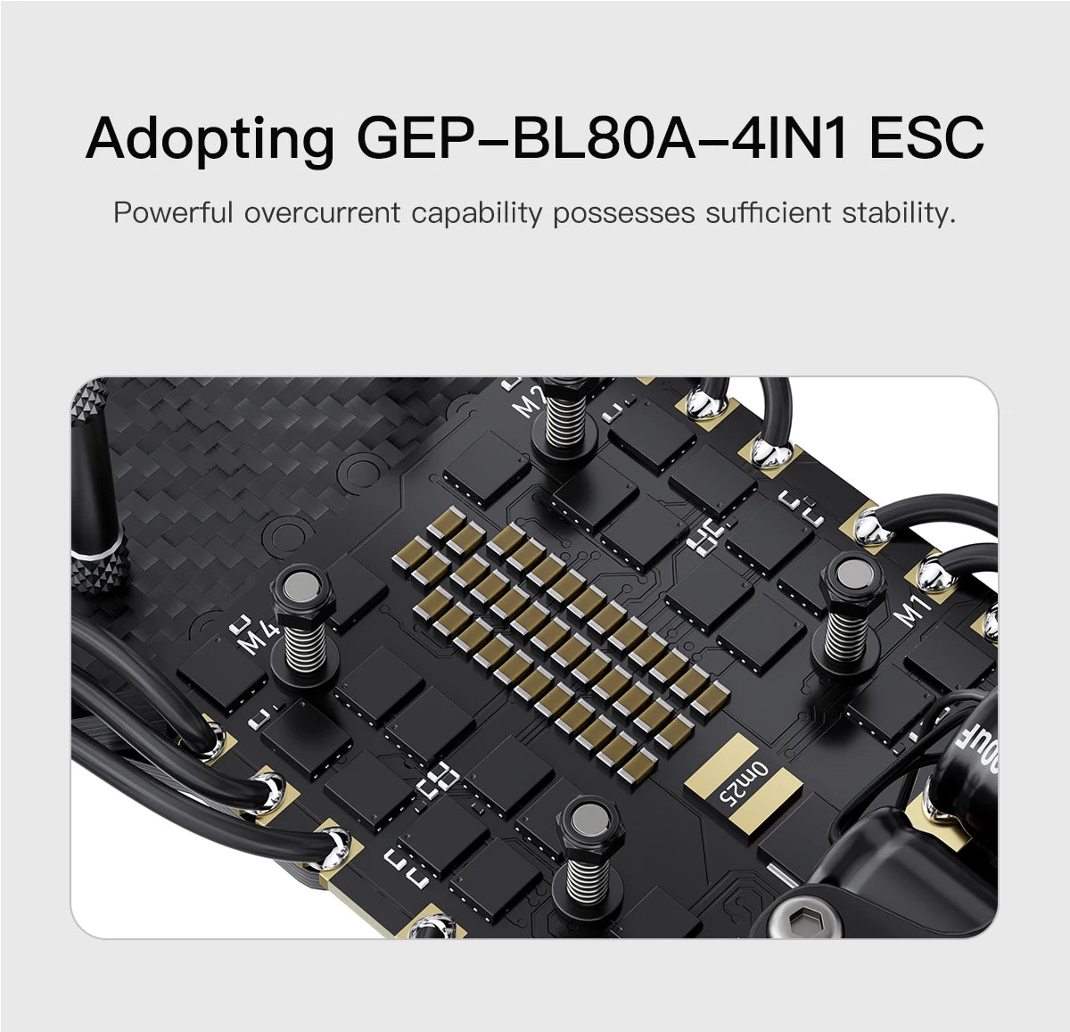GEPRC MARK4 LR10 5.8G 1.6W Long Range 10inch FPV, GEP-BL8OA-4INI ESC Powerful overcurrent capability possesses sufficient