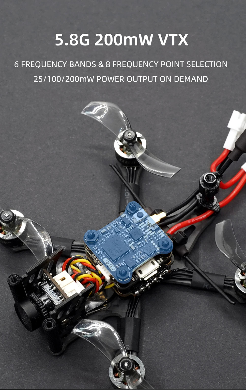 GEPRC SMART16 Freestyle FPV Racing Drohne STABIL F411 BLheli_S 12A 5,8G 200mW 2S 78mm 1,6 Zoll Tiny Quadcopter RTF 10 GEPRC SMART16 Freestyle FPV, 5.86 200mw VTX 6 FREQUENCY BANDS &
