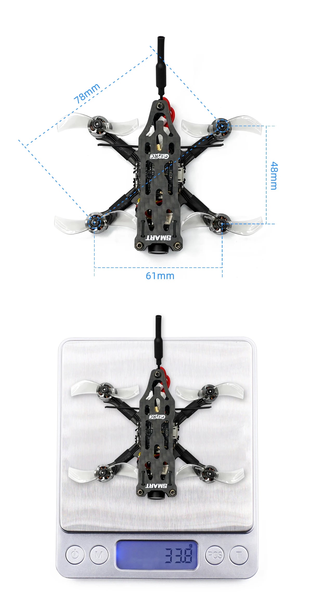GEPRC SMART16 Freestyle FPV Racing Drohne STABIL F411 BLheli_S 12A 5,8G 200mW 2S 78mm 1,6 Zoll Tiny Quadcopter RTF 19 GEPRC SMART16 Freestyle