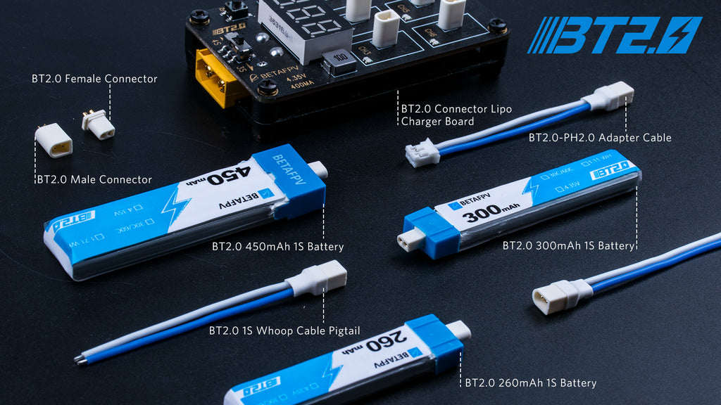 BETAFPV Cetus Pro/Cetus FPV Kit, BT2H BT2.0 Female Connector BT2.O Connector Lipo Charge