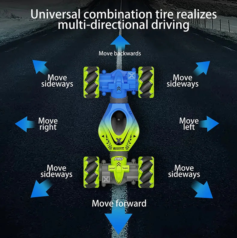 4WD RC Car Toy 2.4G Radio Remote Control Cars, Universal combination tire realizes multi-directional driving . Universal tire is a universal combination tire