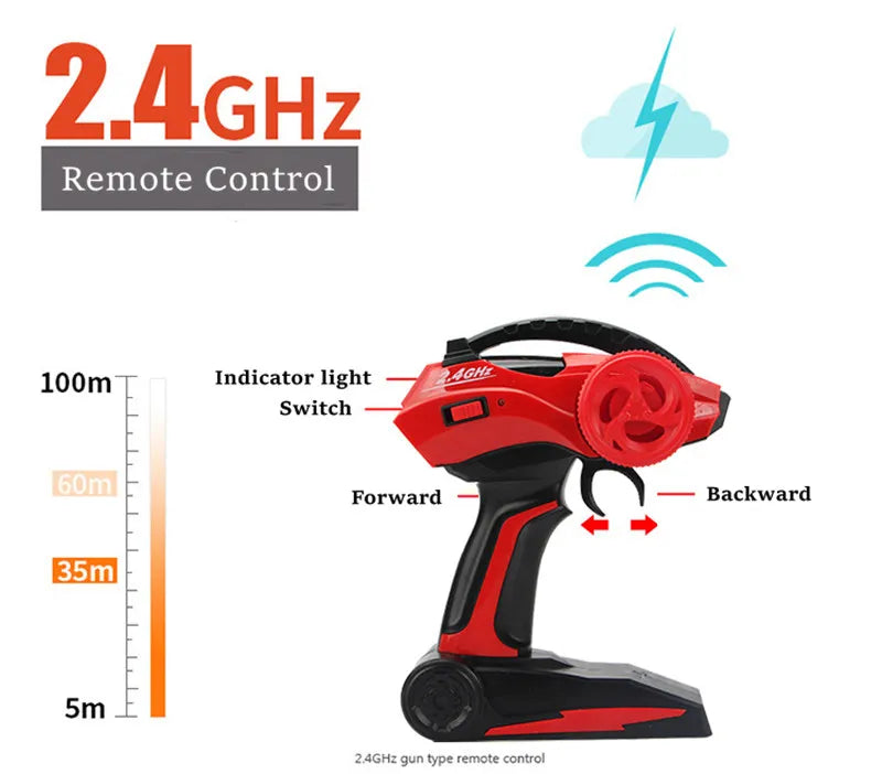 ZWN RC Car - 1:12 / 1:16 4WD mit LED-Leuchten 2,4 G Funkferngesteuerte Autos Buggy Off-Road Control Trucks Jungenspielzeug für Kinder 37 ZWN RC Car, 2 AGHz Remote Control 100m Indicator light Switch 0 Forward Backward BS
