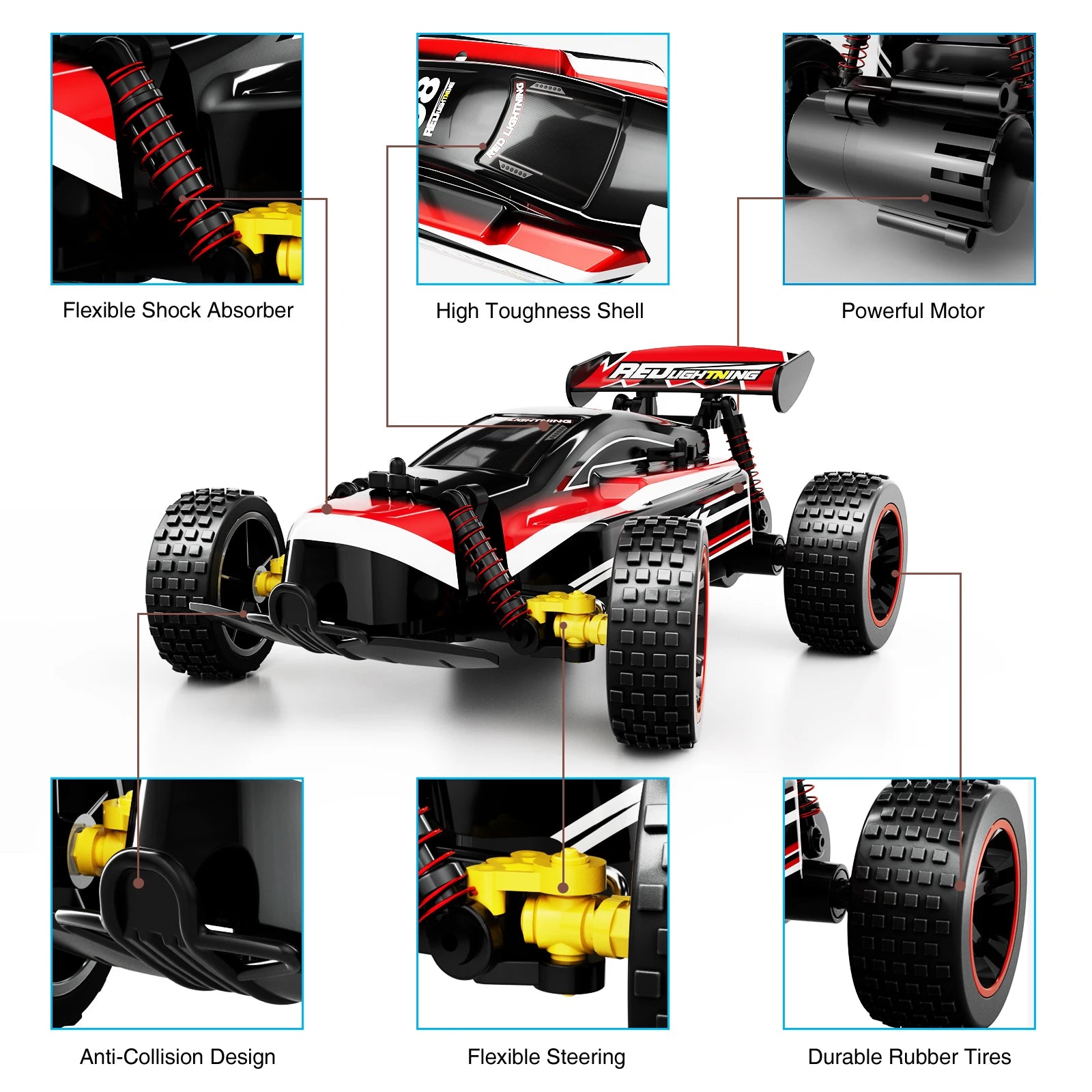 Sinovan RC Car 20km/h High Speed Car - Radio Controled Machine 1:18 Remote Control Car Toys For Children Kids Gifts RC Drift 25 Sinovan RC Car, Flexible Shock Absorber High Toughness Shell Powerful Motor 617EEY Anti