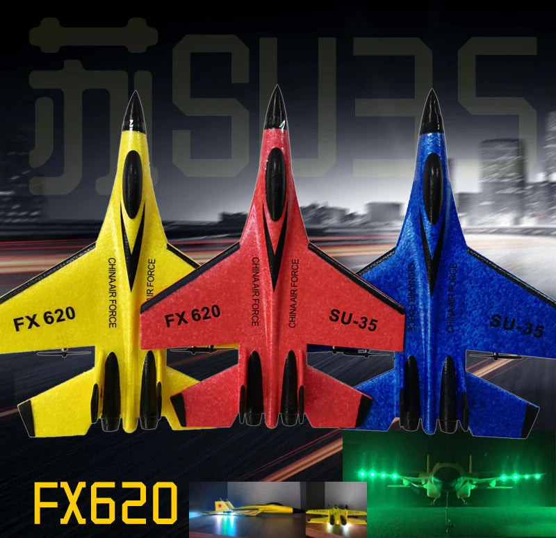 Радиоуправляемый пенопластовый самолет SU-35, самолет-2,4G, планер с радиоуправлением, пульт дистанционного управления, истребитель, планер, самолет, пенопластовые игрушки для мальчиков для детей 39 RC Foam Aircraft SU-35 Plane, FX620 Remote Control Aircraft Choose From Yellow,Blue,Red