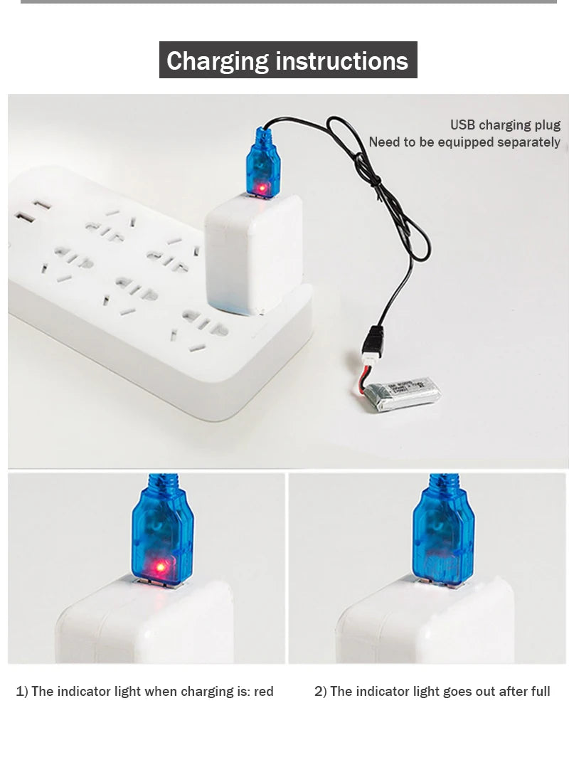 RC Aircraft SU-35 Plane, Charging instructions USB charging plug Need to be equipped separately .