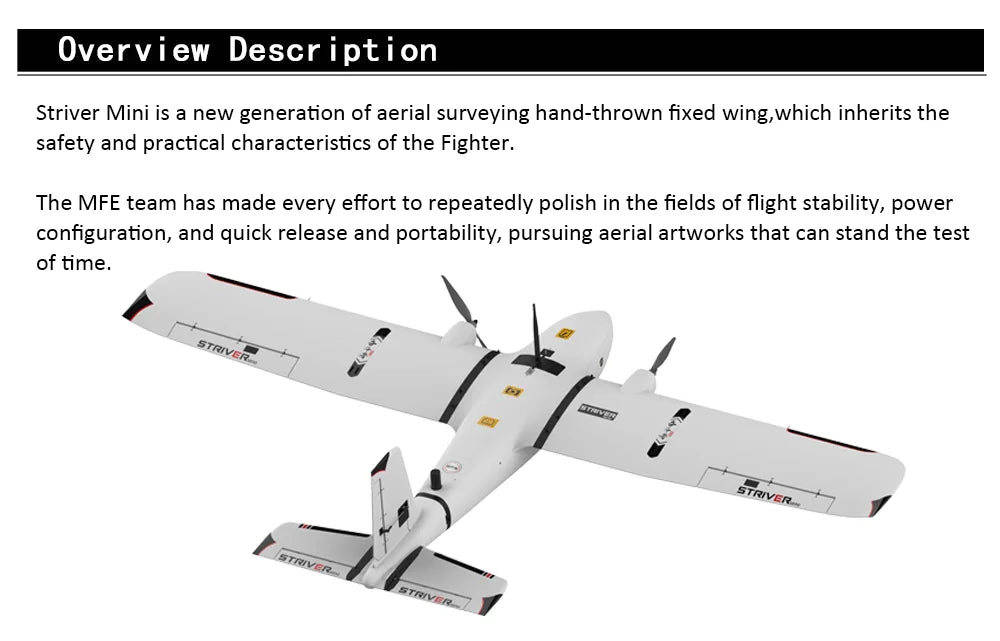 Makeflyeasy Striver mini (Hand Version), the Striver Mini is a new generation of aerial surveying hand-thrown fixed 