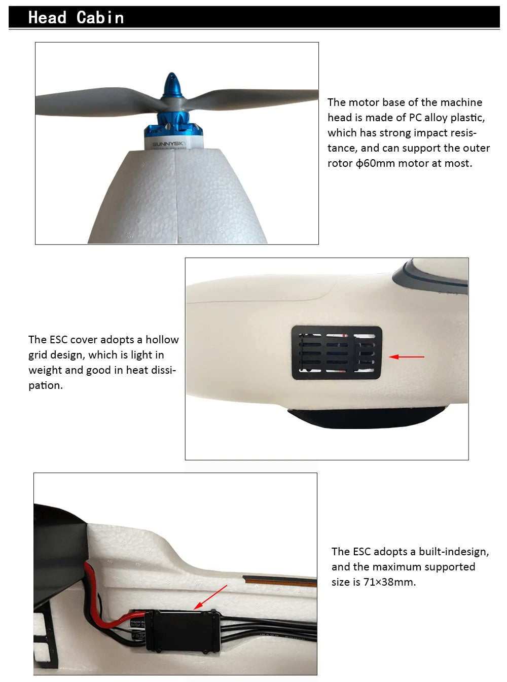 Makeflyeasy Striver mini (Hand Version), motor base of machine head is made of PC alloy plastic, which has strong impact res