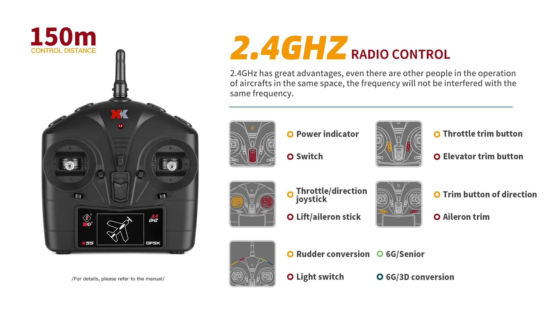 WLtoys A280 Brushless Motor RC Airplane, 2.4GHz has great advantages, even there are other people in the operation of aircrafts in