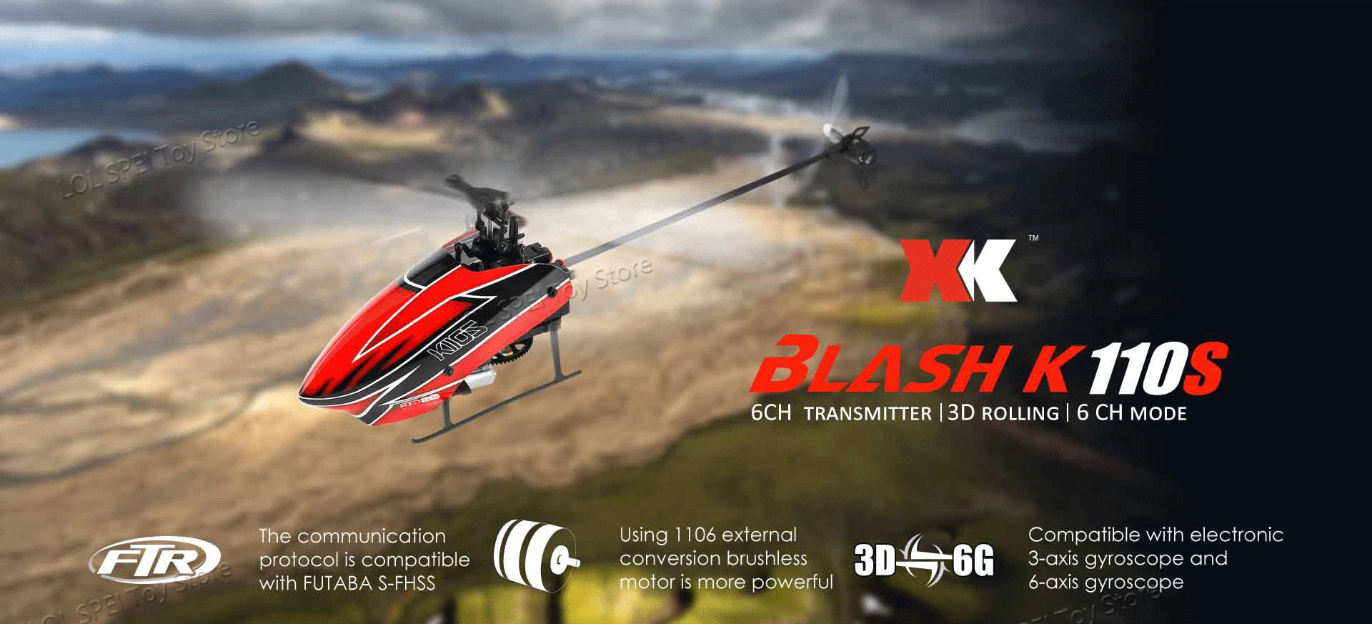 Wltoys XK K110s RC Hubschrauber - BNF 2,4G 6CH 3D 6G 6-Achsen-System Bürstenlosen Motor RC Quadcopter Fernbedienung Drone Spielzeug Für Kinder Geschenke 28 Wltoys XK K110s RC Helicopter, Compatible with electronic FR protocol is compatible conversion brushless 30-( 6G 3-axis