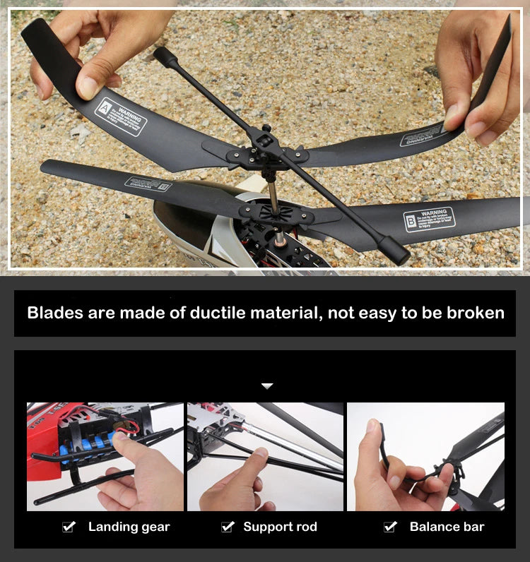 T-69 Large Rc Helicopter, Blades are made of ductile material, not easy to be broken Landing gear Support