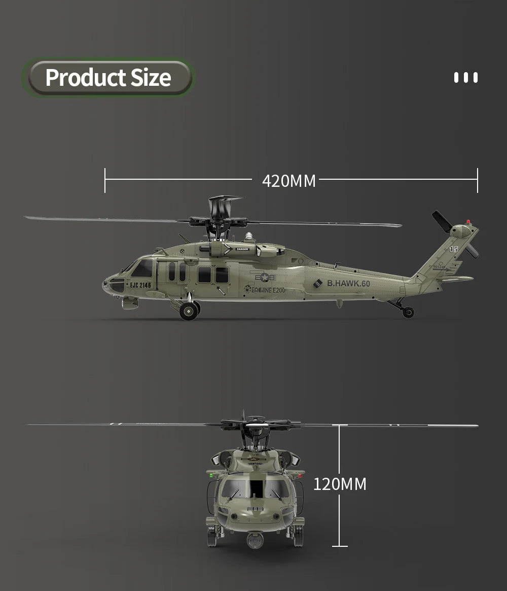 Eachine E200  RC Helicopter, Product Size 420MM EJL 2146 BHAWK.60 E