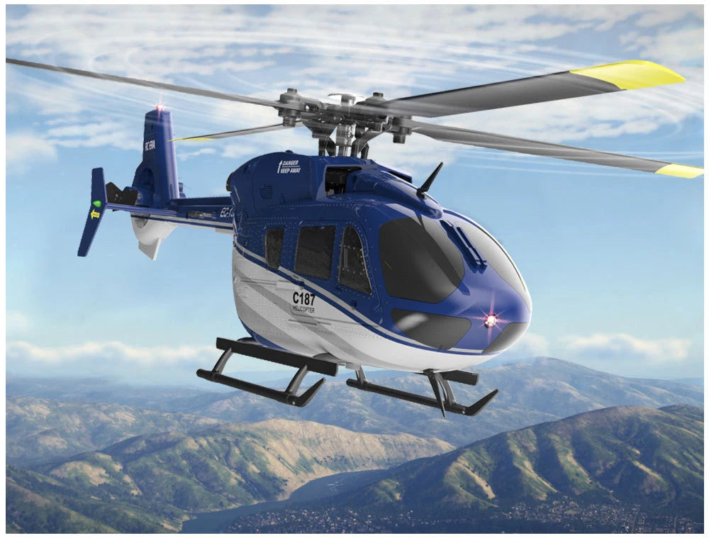 RC ERA C187 Rc-Hubschrauber – 2,4 G 4-Kanal-Einzelblatt-EC-135-Maßstab, 6-Achsen-Gyro-Elektro-Flybarless-RC-Fernbedienungshubschrauber RTF VS Eachine E120 16 RC ERA C187 Rc Helicopter, low voltage alarm, stall protection, runaway protection, large and small rudder volume