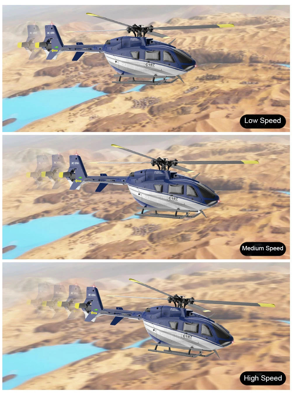 RC ERA C187 Rc-Hubschrauber – 2,4 G 4-Kanal-Einzelblatt-EC-135-Maßstab, 6-Achsen-Gyro-Elektro-Flybarless-RC-Fernbedienungshubschrauber RTF VS Eachine E120 22 RC ERA C187 Rc Helicopter, Rer4 C187 Low Speed RcERa Cior Medium Speed RrERA High