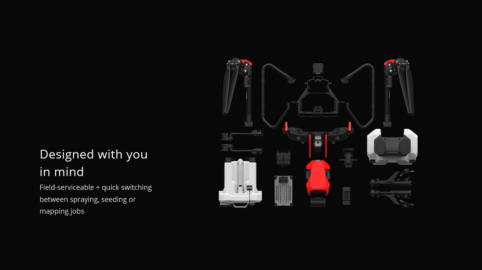 Designed with you ( in mind Field-serviceable + quick switching between spraying,