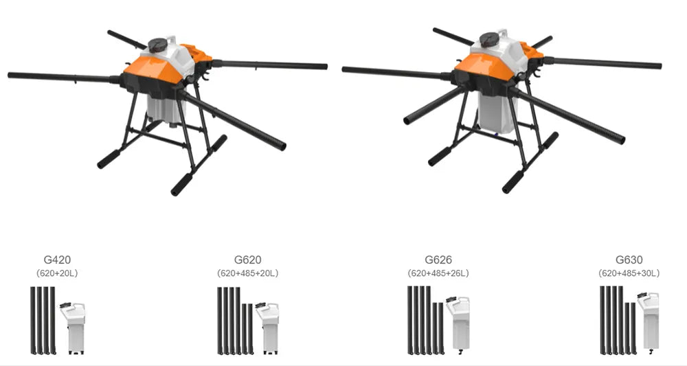 EFT G420 20L Agriculture Drone - 4-Axis 20L 20KG Agriculture Spray Spread Drone Compact with Hobbywing X9 PLUS Motor, JIYI K++ FC, Skydroid H12 20 EFT G420 20L Agriculture Drone, frame can be washed directly with water.