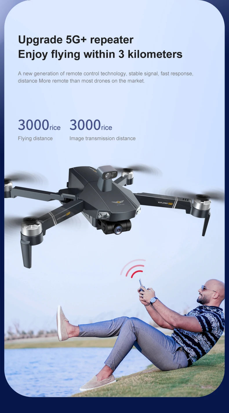 8819 Drone - НОВЫЙ Дрон 2023 года Профессиональный Reperter GPS WIFI 3-осевой карданный подвес Камера Вертолет Бесщеточный двигатель FPV 6K HD RC Квадрокоптер Самолет Профессиональный дрон с камерой 32 8819 Drone, new generation of remote control technology, stable signal, fast response, distance