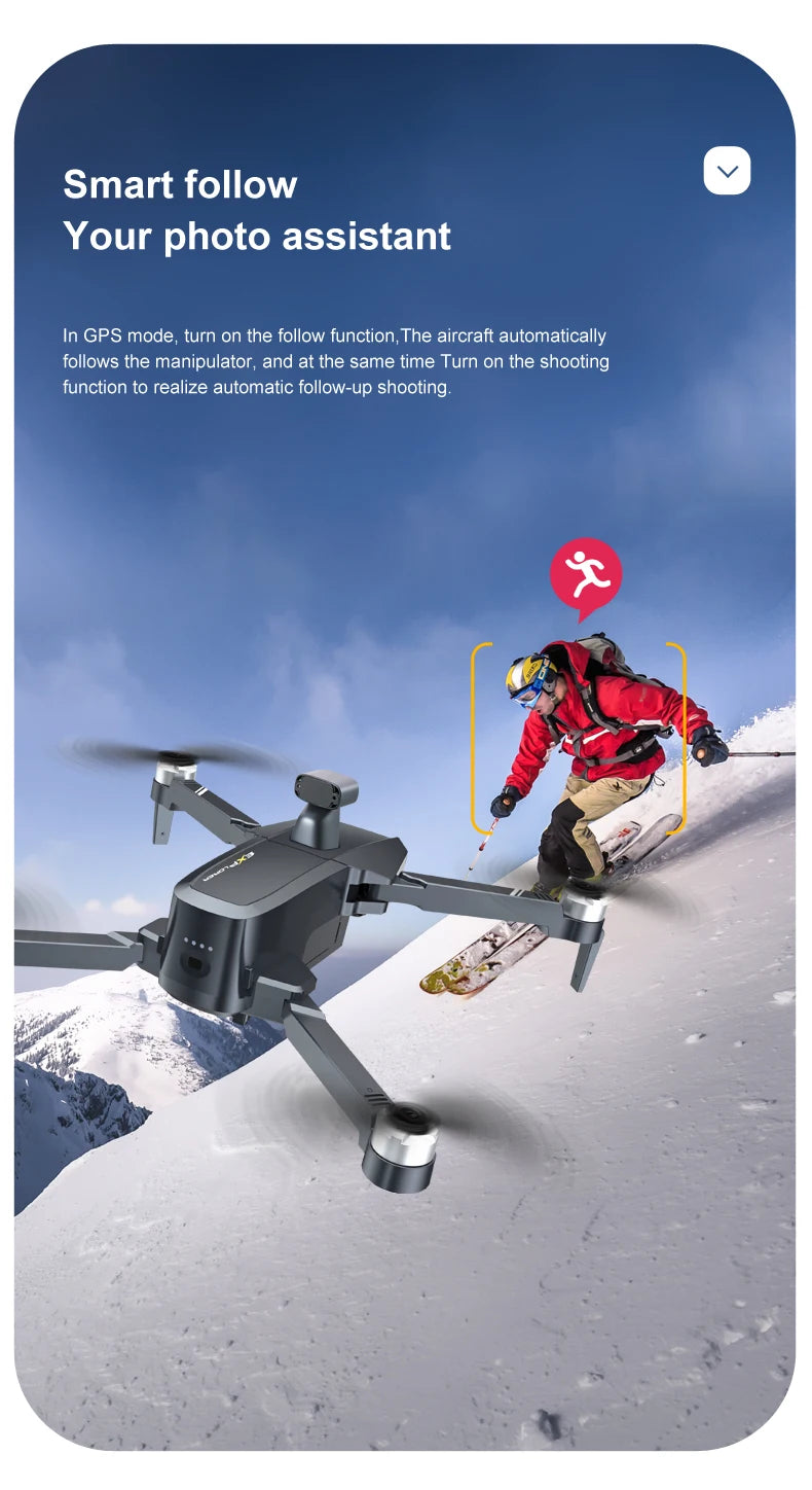 8819 Drone - НОВЫЙ Дрон 2023 года Профессиональный Reperter GPS WIFI 3-осевой карданный подвес Камера Вертолет Бесщеточный двигатель FPV 6K HD RC Квадрокоптер Самолет Профессиональный дрон с камерой 43 8819 Drone, turn on the follow function to realize automatic follow-up shooting .