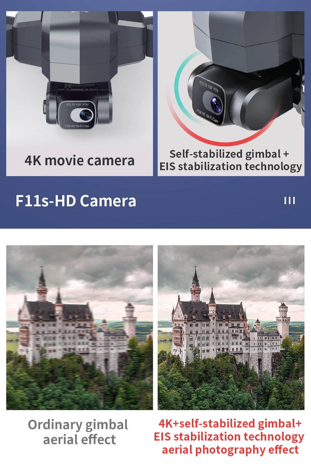 F11S PRO Drone, FE2,18 1Cd"Fov FUII hD WL