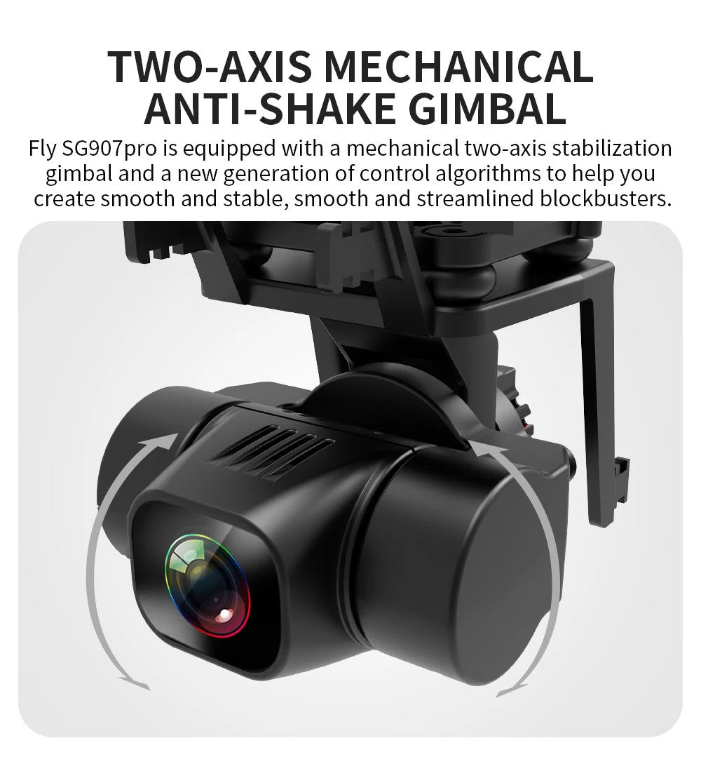 SG907 MAX Drone, Fly SG907pro is equipped with a mechanical two-axis stabilization 