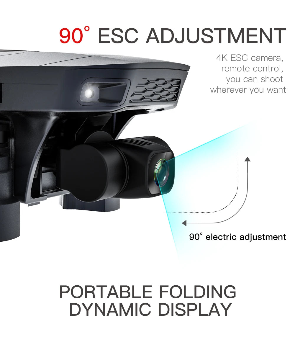 SG907 MAX Drone, 90" electric adjustment 4k ESC camera, remote control; you can shoot wherever you want