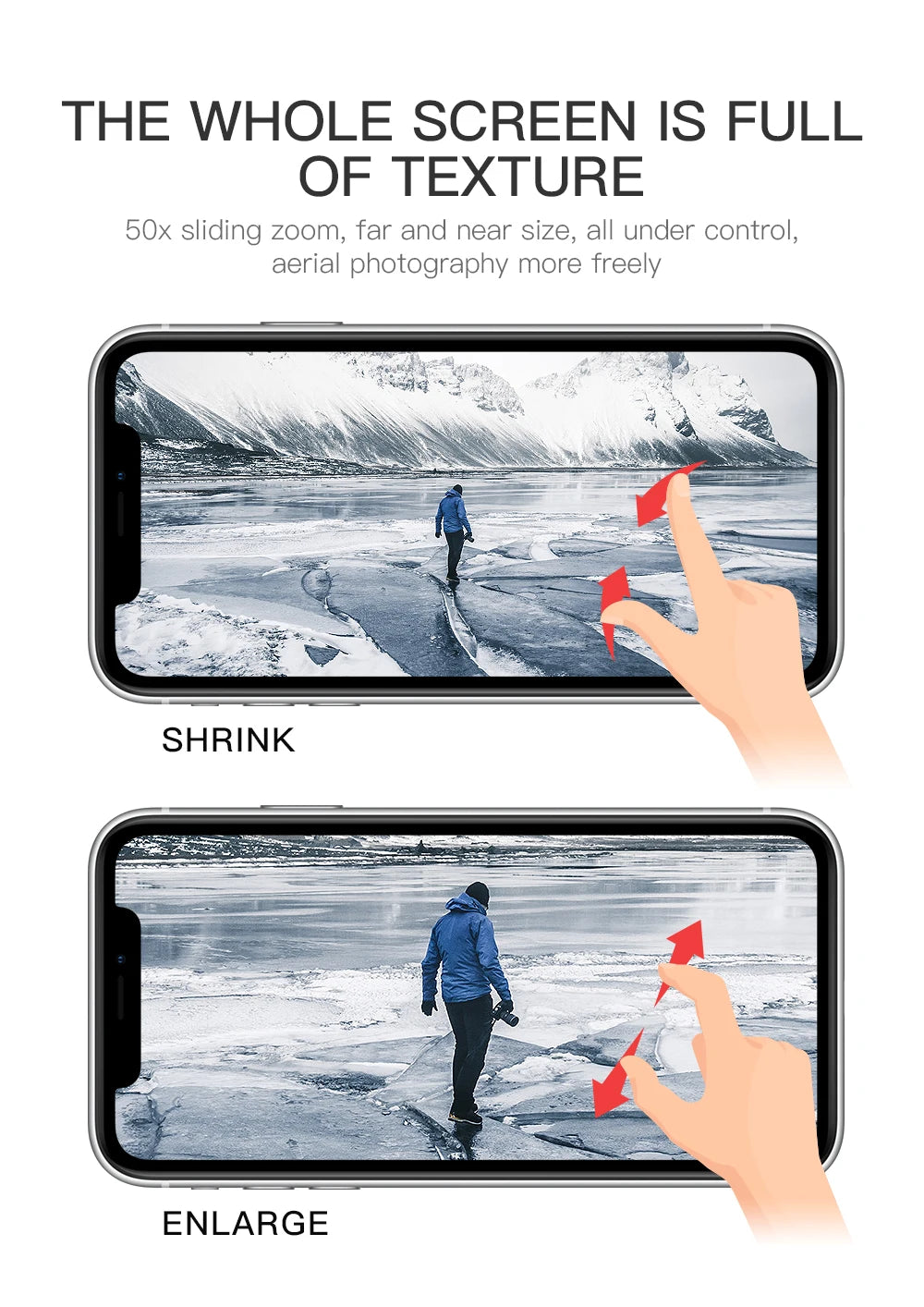 SG907 MAX Drone, THE WHOLE SCREEN IS FULL OF TEXTURE 5Ox sliding zoom;
