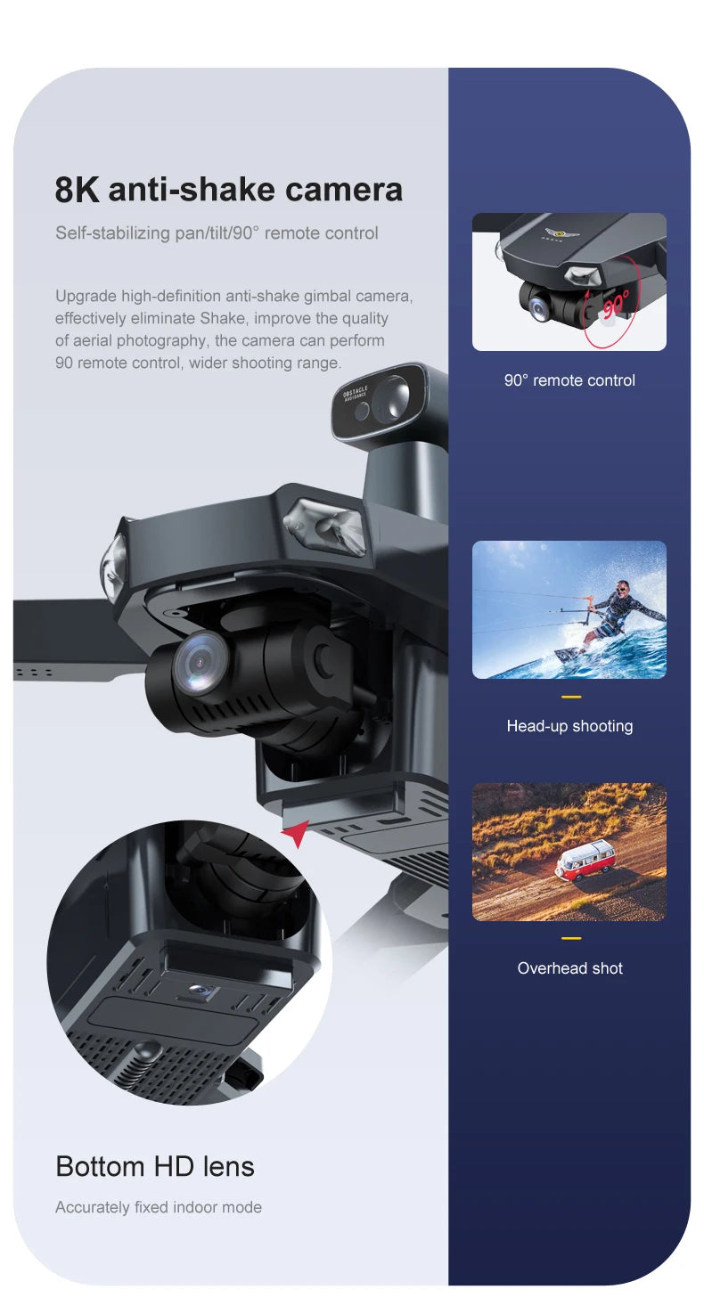 8819 pro Drone - 3-Axis Gimbal 8k Profesional with HD Camera 5G GPS WIFI FPV Brushless Motor Dron Obstacle Avoidance RC Quadcopter Professional Camera Drone 37 8819 pro Drone, high-definition anti-shake gimbal camera effectively
