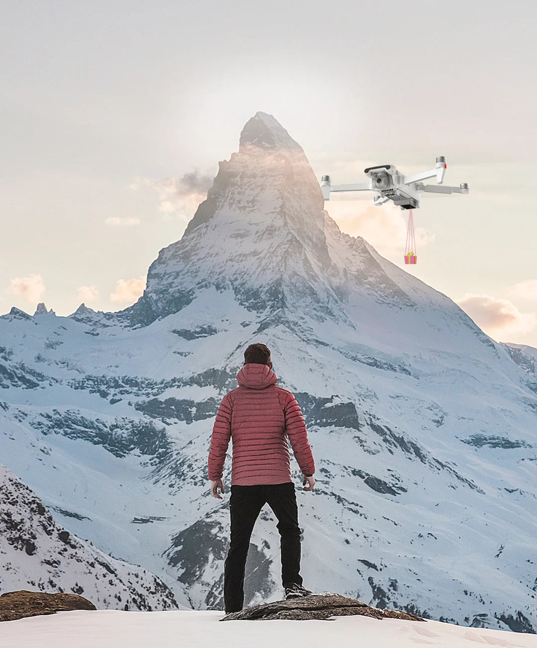 FIMI X8SE 2022 V2 Camera Drone, robot can fly high and far out, has the eye to capture images of the world, speaks