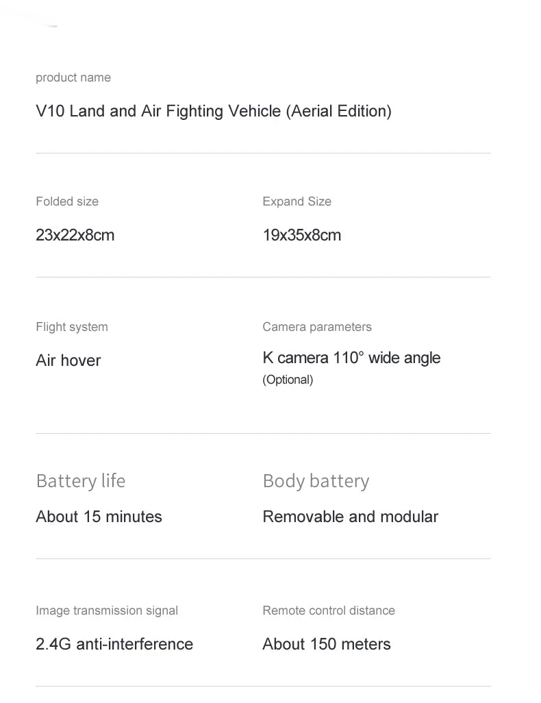 Мини-дрон 4DRC V10 - профессиональная HD-камера с Wi-Fi, Fpv-дроны с камерой HD, 4K, радиоуправляемые вертолеты, квадрокоптеры, дроны, игрушки 48 4DRC V10 Mini Drone, product name V1O Land and Air Fighting Vehicle (Aerial Edition) Foldable and