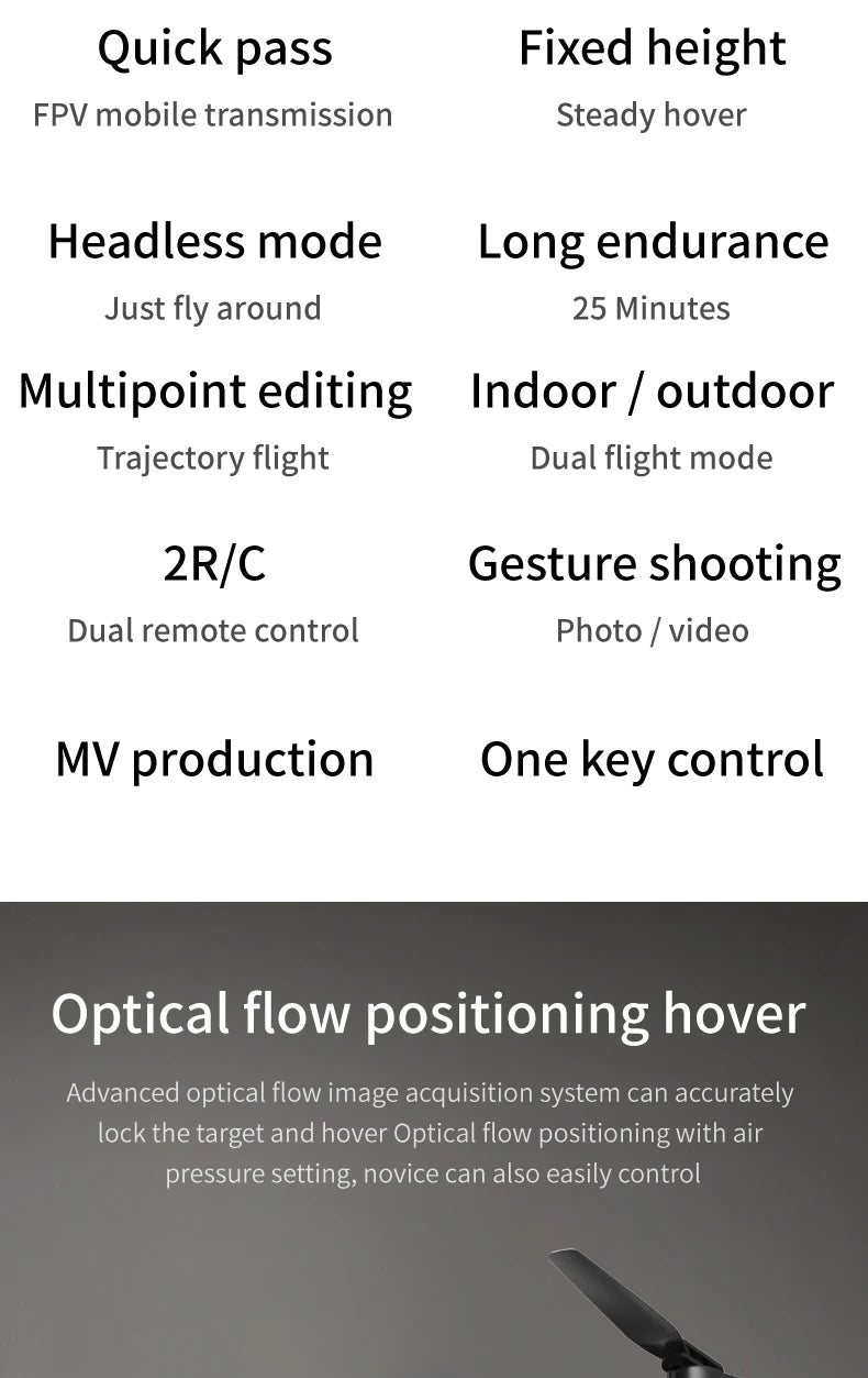 S1max drone, quick pass fixed height fpv mobile transmission steady hover headless