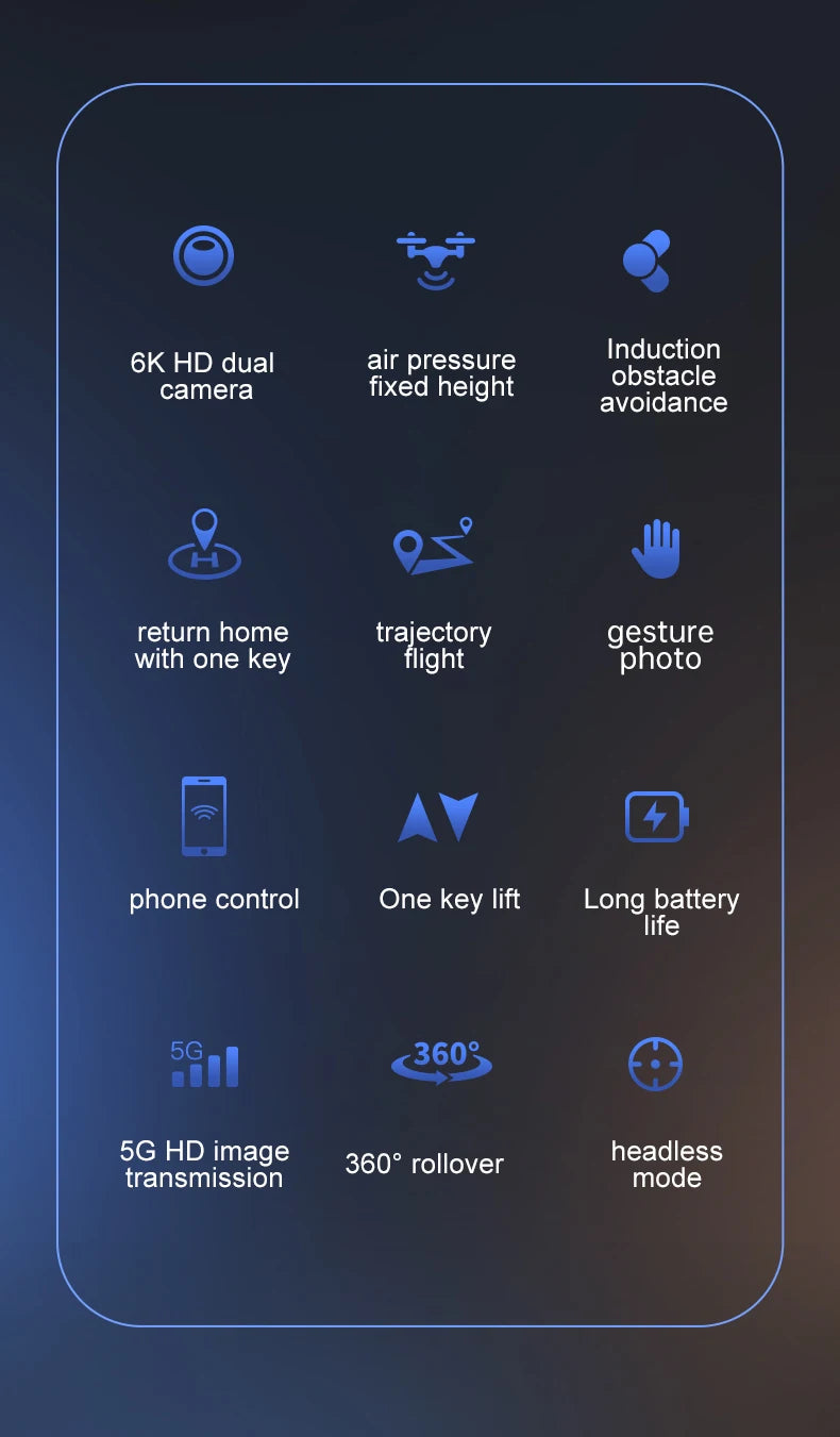 S2 Drone, 6k hd dual air pressure induction camera fixed height obstacle