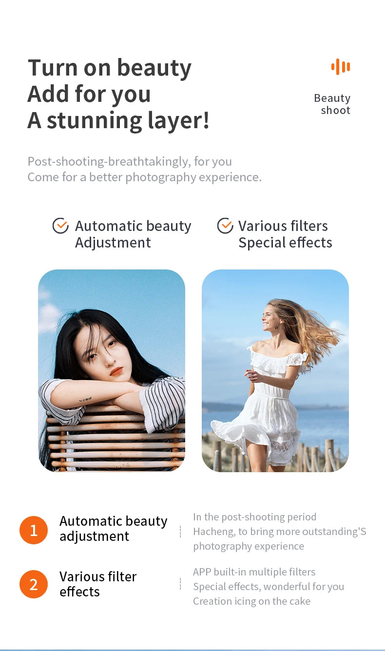 XYRC L23 Mini Drone, automatic beauty various filter app built-in multiple filters 2 effects special effects