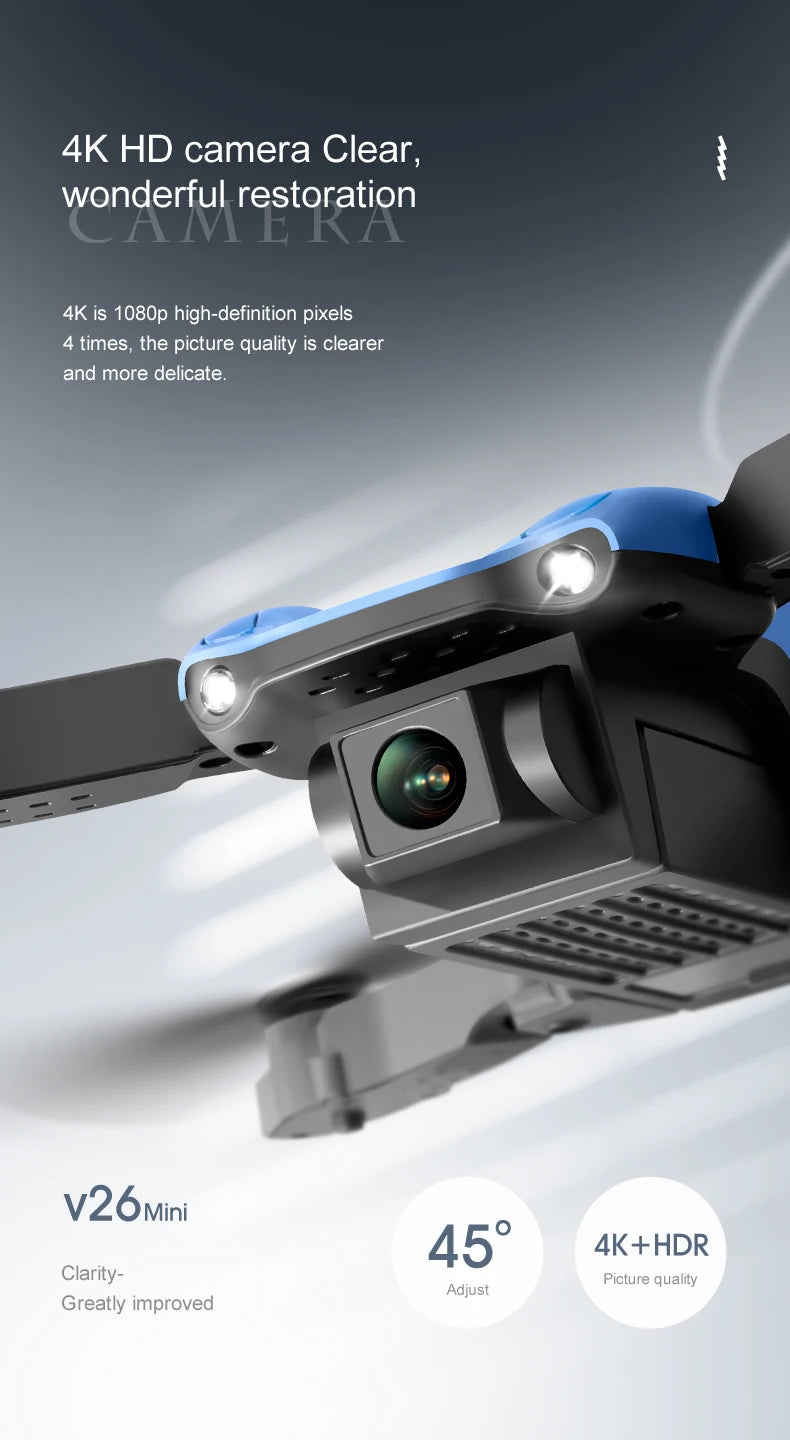V26 Mini Drone, 4k hd camera clear, wonderful restoration 4k is 