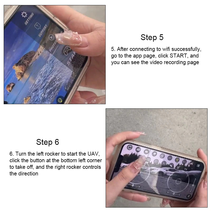 Dron 5G GPS Drone, step 5 after connecting to wifi successfully go to the app page; click