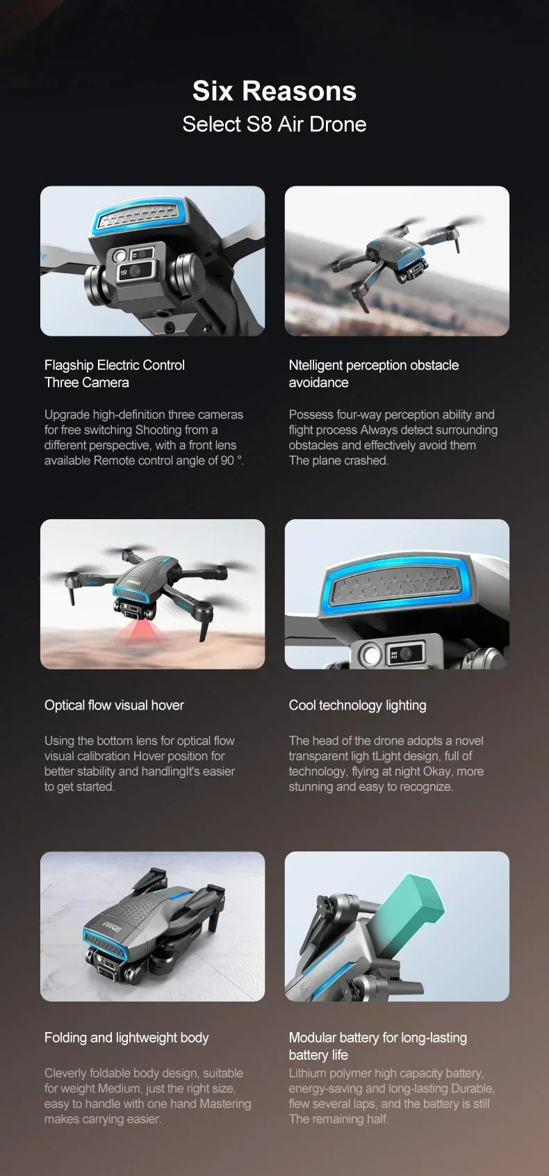 S8 Air  Drone, select s8 air drone flagship electric control ntelligent