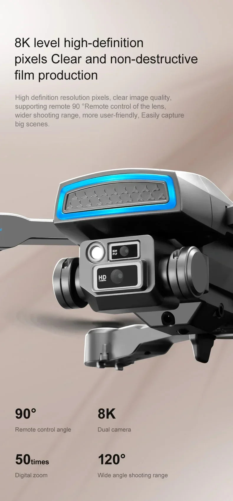 S8 Air  Drone, 8k high-definition pixels clear and non-destruct