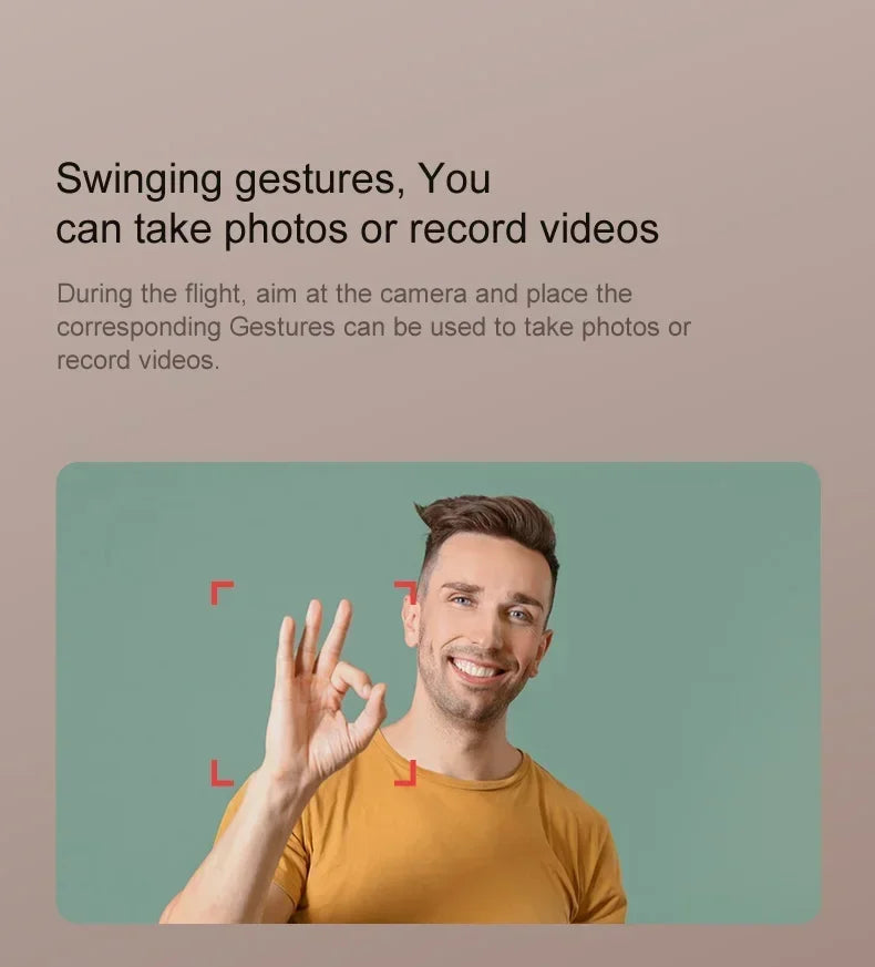 S8 Air  Drone, aim at the camera and place the corresponding gestures can be used
