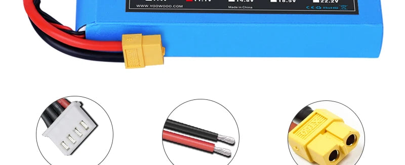Yowoo Graphene Lipo 3S 4S 6S Battery, • Higher capacity during heavy discharge