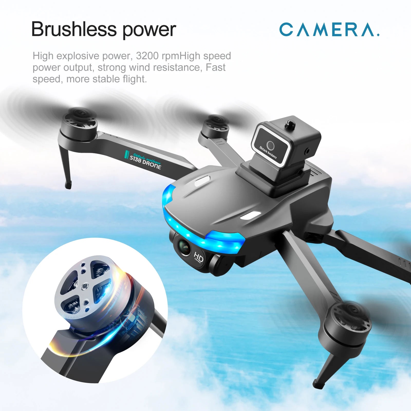 S138 Drone, drones have high explosive power, high speed power output, strong wind