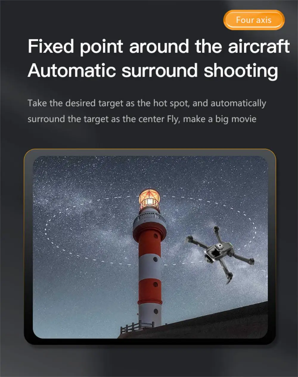 V28 Drone, four axis fixed point around the aircraft automatic surround shooting .
